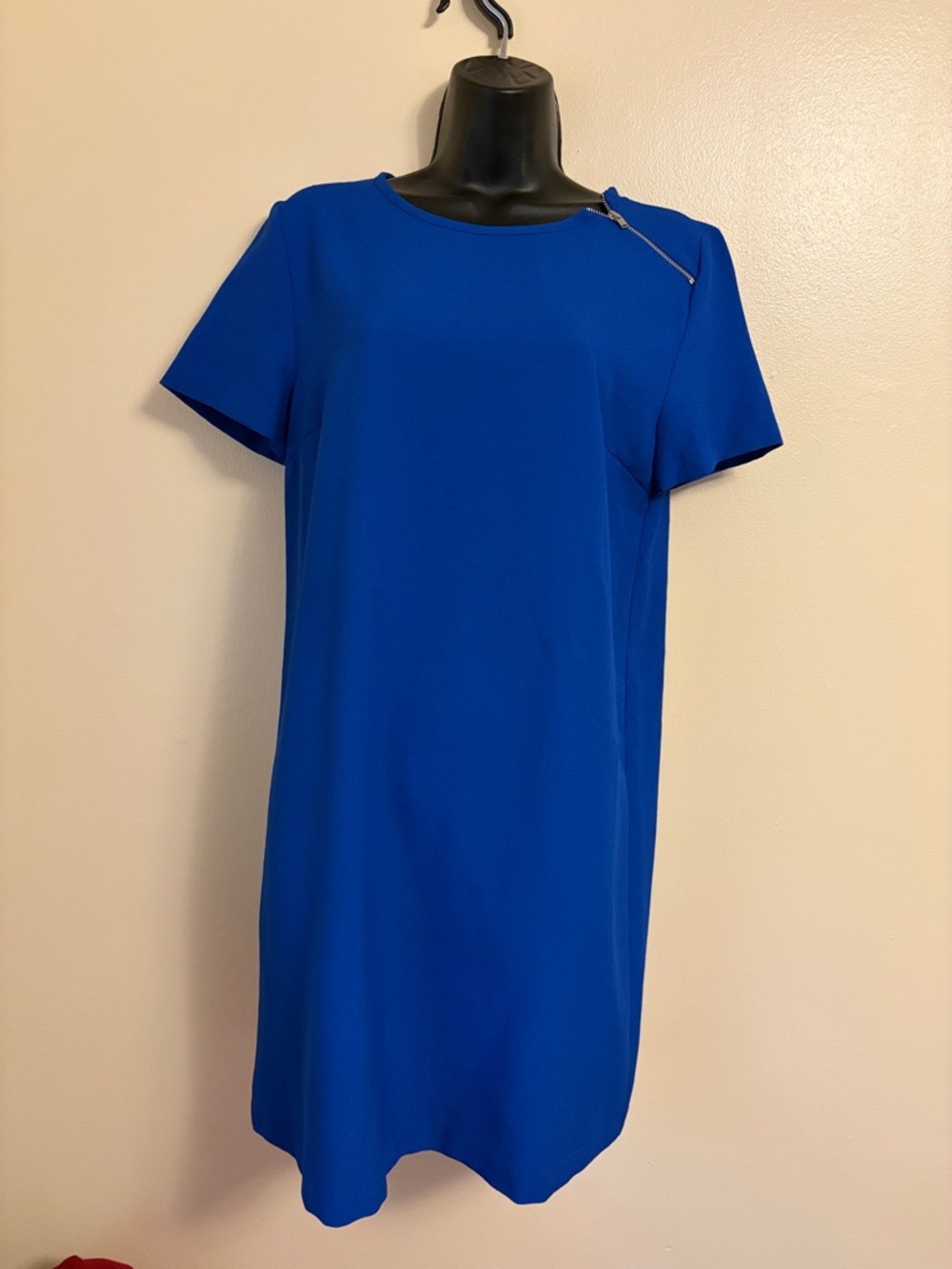 Zara Bold Cobalt Crewneck Dress
